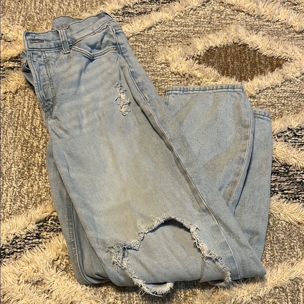 Old Navy Blue Boyfriend Jeans Distressed Vintage